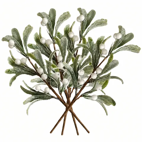 Kunstmatige Kerst Maretak Hangende Decoratie Witte Bes Bevroren Groene Tak Voor Thuis Feest Decor