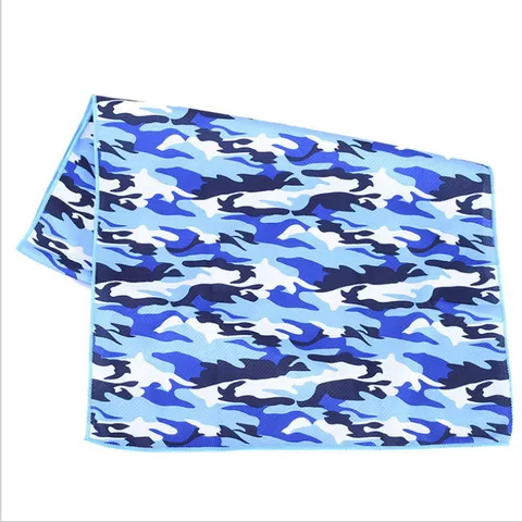 Camouflage Kühlhandtuch Schnelltrocknendes Eisig Kaltes Sporthandtuch Für Outdoor Laufen Fitness Studio Reise Atmungsaktive Physikalische Kühlung Polyester Halstuch