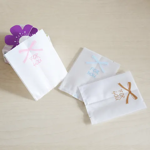 Sacs à Gâteau de Lune Mats Translucides Avec Nœud For You Sacs d'Emballage Alimentaire Imprimés Sacs à Biscuits Scellables