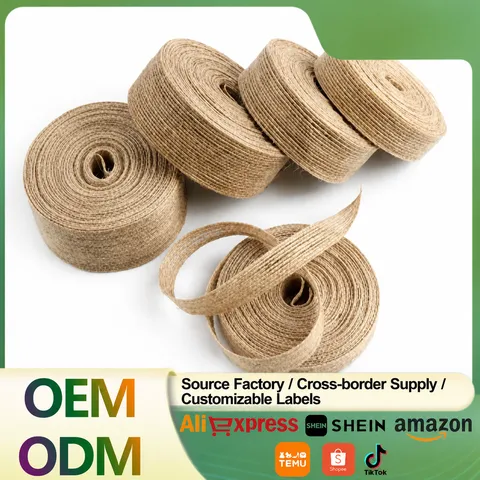 Ruban de Sangle en Jute Naturel Ruban Tissé en Toile de Jute Rustique pour Bricolage Emballage Cadeau Décoration Mariage Ruban de Chanvre