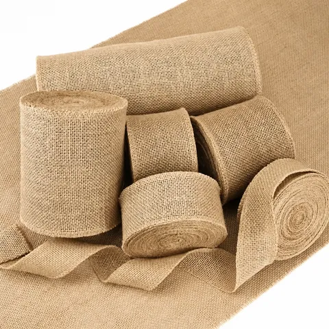 Natürlicher Jutestoff Sackleinenband Gewebtes Hessisches Tuch Für DIY Handwerk Tischdecke Dekoration Haustier Kratzbaum Wickel Öko Material