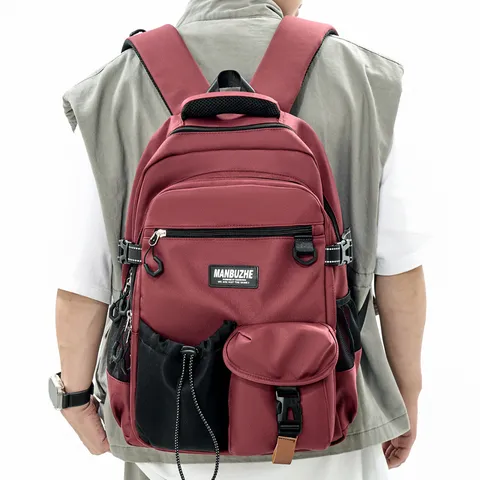 Japanese Minimalist Workwear Style Nylon Backpack Large Capacity Multi-Compartment Lightweight Hiking Bag For Men Women School Travel