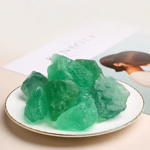 Piedra de Fluorita Verde Natural en Bruto Ornamento de Cristal Piedra Difusora de Aromaterapia para Acuario Hogar