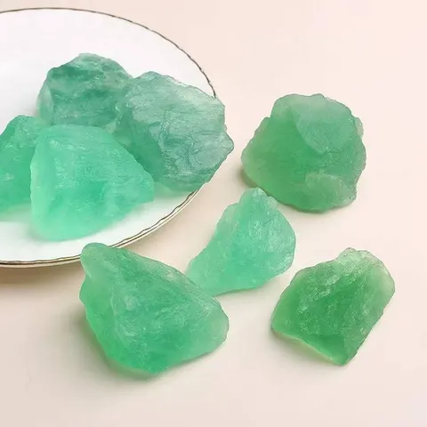 Piedra de Fluorita Verde Natural en Bruto Ornamento de Cristal Piedra Difusora de Aromaterapia para Acuario Hogar