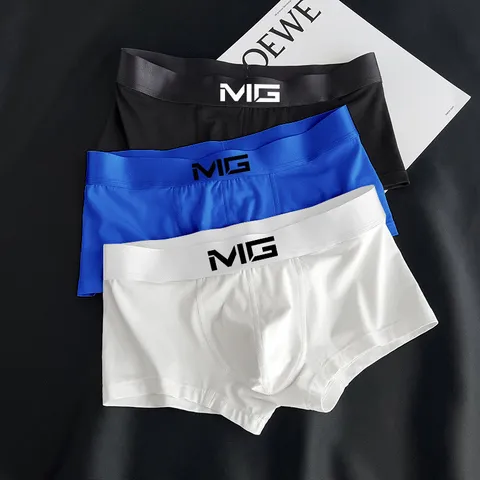 Boxers en Coton pour Hommes 2024 Nouveaux Été Sportif Tendance Sous-Vêtements pour Hommes Basiques Ceinture Large Impression de Lettres Bottoms