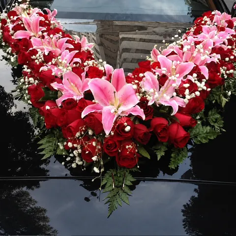 Wedding Car Floral Foam Tray With Suction Cup Heart Shape V-Shape LOVE Shape Flower Arrangement Base For Wedding Party Decoration