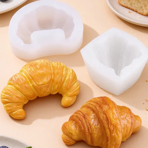 Croissant Bread Shape Silicone Mold For Candle Making DIY Soap Wax Aromatherapy Chocolate Cake Bread Hand-Made Craft Tools
