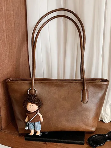 Γυναικεία Τσάντα Tote Μεγάλης Χωρητικότητας Υψηλής Ποιότητας Δέρμα PU Τσάντα Ώμου Μετακίνησης Μοντέρνα Ρετρό Μαλακή Τσάντα
