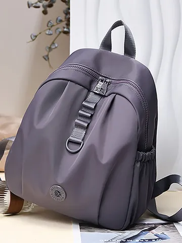 Sac à Dos en Nylon de Mode pour Femmes Grande Capacité Imperméable Décontracté Voyage Sac de Jour École Extérieur Navette Violet Jaune Kaki Noir