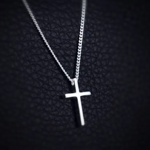 Collana Con Pendente a Croce in Argento Sterling S925 Elegante Catena Minimalista a Clavicola Gioielli da Donna Delicata Collana Lucida Regalo