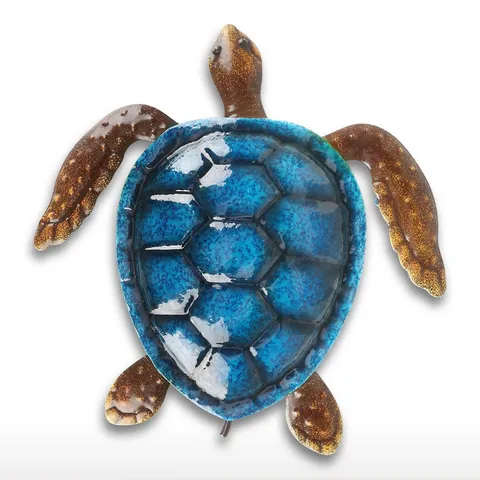 Metal Sea Turtle Wall Art Decor Nautical Iron Animal Wall Sculpture Coastal Decorative Hanging For Home Garden Bedroom Bathroom