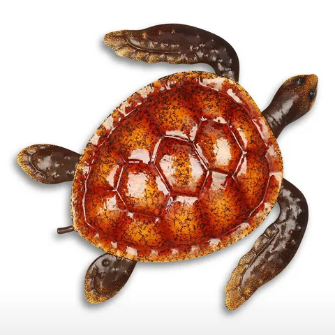 Metal Sea Turtle Wall Art Decor Nautical Iron Animal Wall Sculpture Coastal Decorative Hanging For Home Garden Bedroom Bathroom