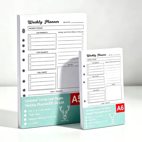Ongedateerde Weekplanner Navullingen Voor A5 A6 Losbladig Notitieboek Invulpapier Ringband Inzetstukken Voor Habit Tracker To-do Lijst
