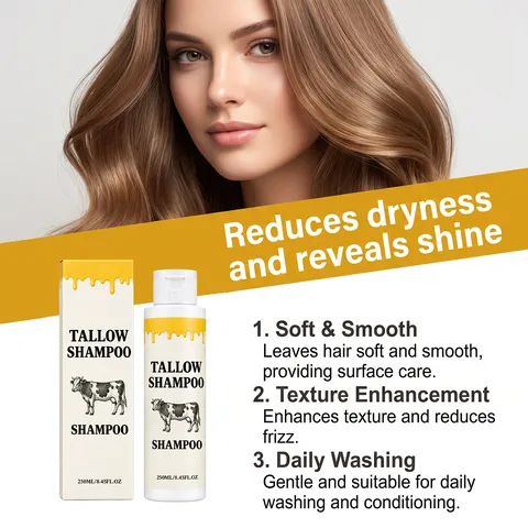 Moisturizing Tallow Shampoo For Scalp Cleaning Smoothing Hair Strands Soft Touch Hair Care Product For Daily Use Universal Shampoo