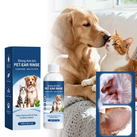 Pet Ear Cleaner Solution For Dogs And Cats Gentle Deodorizing Ear Wash To Remove Ear Mites And Wax Buildup With Plant Extracts Pet Ear Care Drops