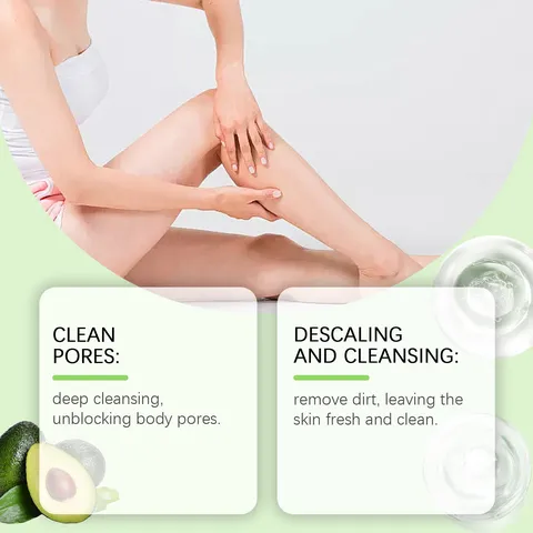 HOYGI Avocado Groene Thee Body Scrub Zachte Exfoliërende Diepe Poriënreiniging Hydraterende Crème Voor Gladde Stralende Huid Lichaamsverzorging