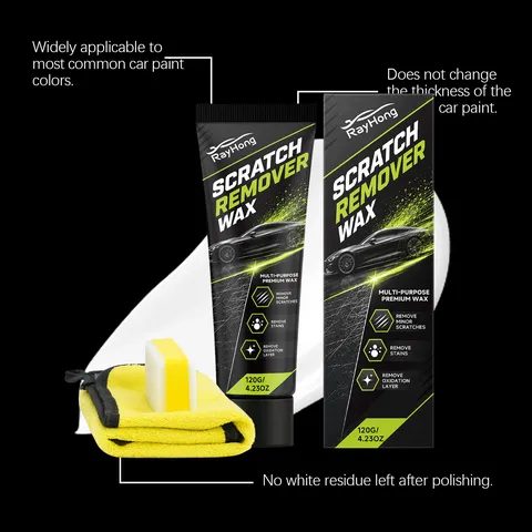 Auto Krassen Verwijderaar Wax Polijstpasta Voor Lak Reparatie Oxidatielaag Reiniger Onderhoudsset Met Spons En Handdoek