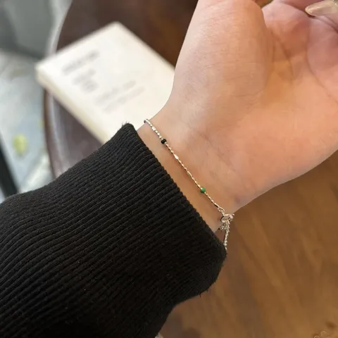 925 Argent Sterling Arc-en-ciel Bonbon Perle Bracelet Collier Pour Femmes Minimaliste Ins Style Délicat Coloré Bijoux Accessoire Cadeau