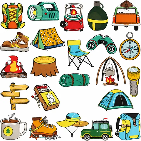 Écussons Brodés d'Aventure en Plein Air Polyester Camping Randonnée Appliques à Repasser Stay Wild Écussons Décoratifs Pour Vêtements Sac à Dos Équipement de Voyage