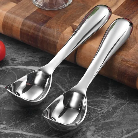 304 Stainless Steel Ice Cream Scoop Professional Multifunctional Fruit Melon Baller Dessert Scoop Round Kitchen Spoon Tool