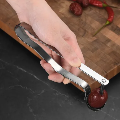 Stainless Steel Fruit Corer Red Date Hawthorn Cherry Pitter Tool Mirror Polished Kitchen Gadget Manual Core Remover Silver