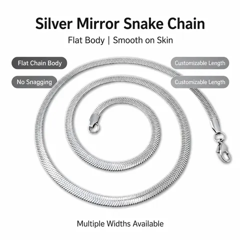 Stainless Steel Blade Chain Necklace For Men Women Hip Hop Flat Snake Bone Chain Minimalist Choker Daily Jewelry Gift