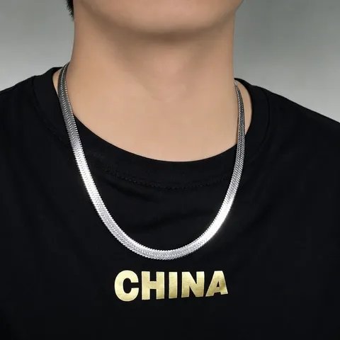Stainless Steel Blade Chain Necklace For Men Women Hip Hop Flat Snake Bone Chain Minimalist Choker Daily Jewelry Gift