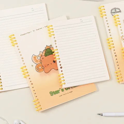 Cartoon Magic Baking Losbladig Notitieboek Beer Kat Thema Studenten Draagbaar Spiraal Notitieboek Horizontale Lijn Papier Voor School Kantoor