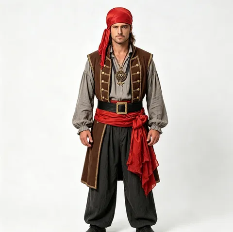Conjunto de Accesorios de Pirata de Halloween para Niños Adultos Accesorios de Cosplay Telescopio Bandana Parche en el Ojo Sable
