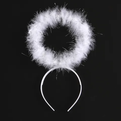 Angel Halo Headband Halloween Costume Accessories Feather Tinsel Fairy Halo For Cosplay Party Performance Dress Up For Adults Kids
