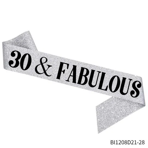 30th Birthday Party Sash For Women Dirty Thirty And 30 Fabulous Satin Gold Foil Stamped Celebration Decoration Props Accessory