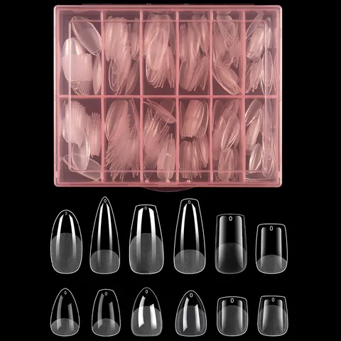 Ultra Thin Traceless Semi Frosted Press On Nails Transparent Soft Acrylic False Nails For Women Nail Art Salon Extension DIY