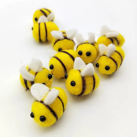 Accessori Fai-da-te in Feltro di Lana Ape Fatti a Mano Per Fermagli per Capelli Simulazione Animali Peluche Ape Decorazione Sospesa