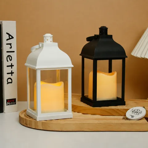 Lanterne à Bougie Électronique LED Moderne Simulation Flamme Lumière Chaude Portable Rétro Décorative pour Maison Fête