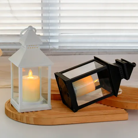 Lanterne à Bougie Électronique LED Moderne Simulation Flamme Lumière Chaude Portable Rétro Décorative pour Maison Fête