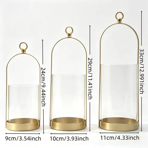 Minimalistischer Eisen Glas Kerzenhalter Europäischer Stil Hochzeit Tisch Deko Gold Schwarz Windlicht Laterne Geschenk Haus