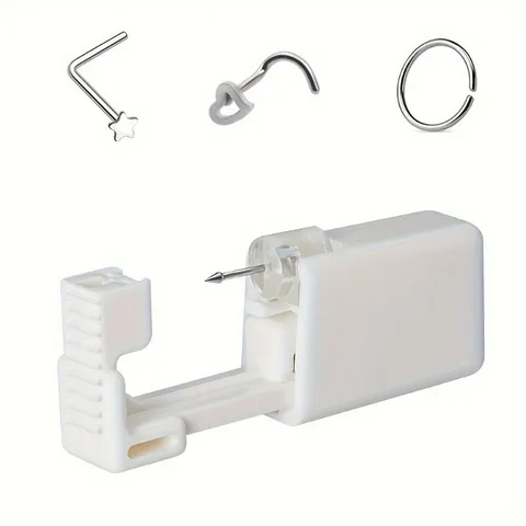 Herramienta Manual Para Perforación De Nariz Con Tachuelas De Strass Estrella Corazón Joyería De Acero Inoxidable 316L Para Hombres Mujeres