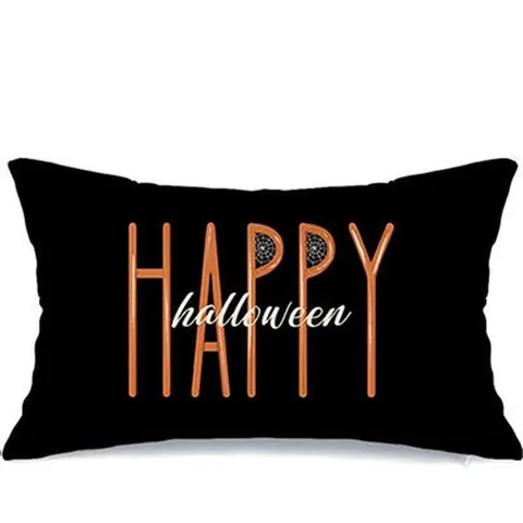 Κάλυμμα Μαξιλαριού Μέσης με Τύπωμα Κολοκύθας και Φαντάσματος Halloween Ορθογώνια Διακοσμητική Μαξιλαροθήκη για Καναπέ Σπίτι Halloween