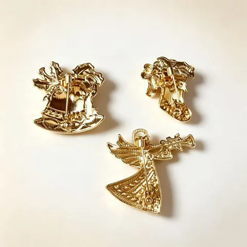Kerst Broche Spelden Voor Vrouwen Legering Strass Emaille Bel Engel Kerstsok Broche Set Voor Jassen Kerstcadeaus