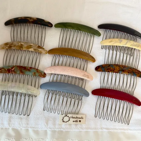 French Handmade Acetate Hair Comb For Women Elegant Marble Tortoiseshell Pattern Arc Hair Insert Comb Minimalist Accessories