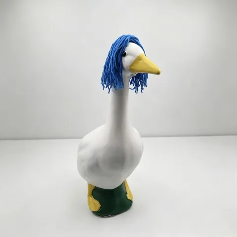 Parrucca in Filato Fatta a Mano All'Uncinetto per Decorazione Oca da Portico da 23 Pollici Cappello Divertente per Oca in Maglia Accessorio Colorato per Ornamenti da Prato