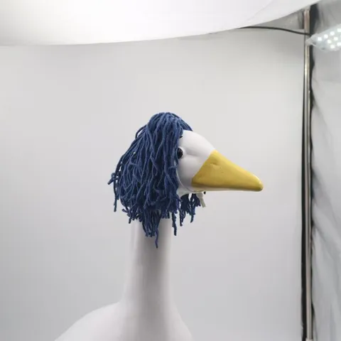 Parrucca in Filato Fatta a Mano All'Uncinetto per Decorazione Oca da Portico da 23 Pollici Cappello Divertente per Oca in Maglia Accessorio Colorato per Ornamenti da Prato