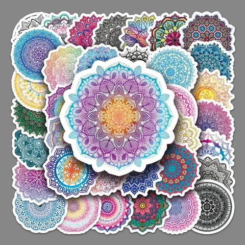 Mandala Graffiti Adesivi Impermeabile PVC Vinile Decalcomanie per Laptop Telefono Bottiglia d'Acqua Scrapbooking Decorazione Geometrica