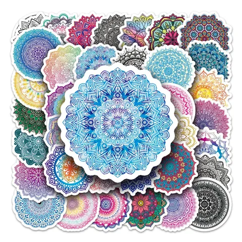 Mandala Graffiti Adesivi Impermeabile PVC Vinile Decalcomanie per Laptop Telefono Bottiglia d'Acqua Scrapbooking Decorazione Geometrica