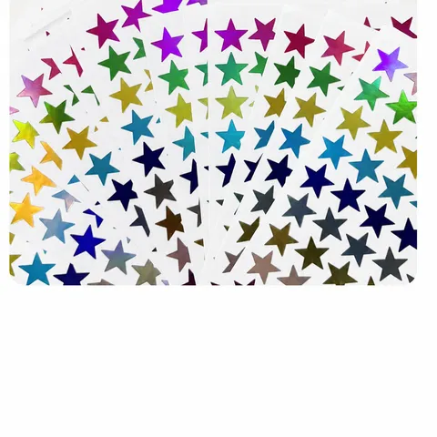 Laser Star Stickers Colorful Glitter Pentagram Decals For Kids Reward DIY Scrapbooking Decorative Self Adhesive Label