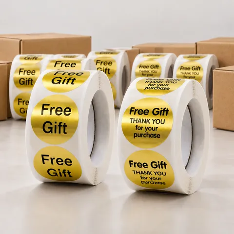 Etichette Adesive Tonde Oro Free Gift Per Sigillo Pacchetti Piccole Imprese Grazie Per Il Tuo Acquisto Decorazione Confezioni Regalo Adesivi In Carta
