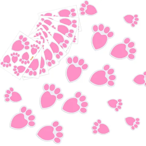 Ostern Hase Herz Fußabdruck Boden Aufkleber Abnehmbar Wasserdicht PVC Wandtattoos Für Zuhause Kühlschrank Osterparty Dekor