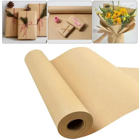 Biodegradable Brown Kraft Paper Roll Eco Friendly Wrapping Material For Gift Box Bouquet Packaging Protective Paper