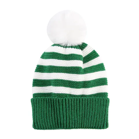 Kinder Weihnachten Strickmütze Gestreift Warm Acryl Wintermütze Mit Bommel Für Jungen Mädchen Urlaub Täglich Lässig Festliche Kopfbedeckung