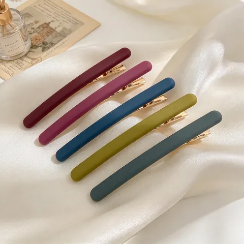 Pince à Cheveux Barrette en Métal Mat de Haute Qualité pour Femmes Style Coréen Épingles à Cheveux Simples Accessoires Cadeau